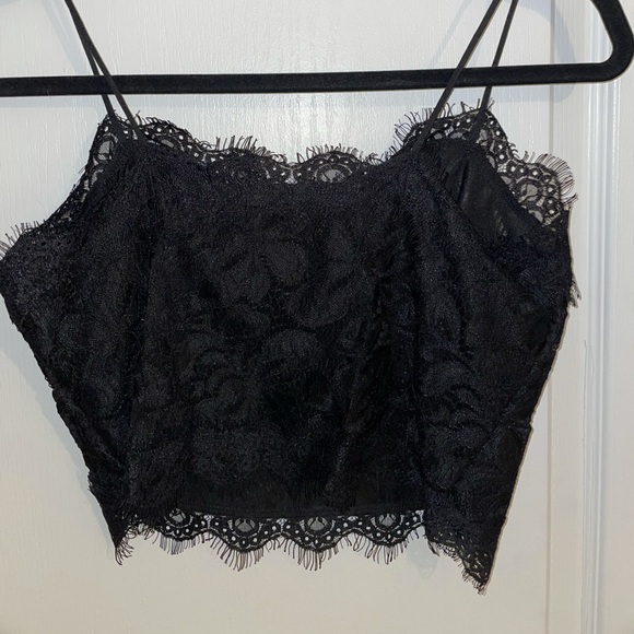 Black Lace Crop Top - Picture 1 of 2